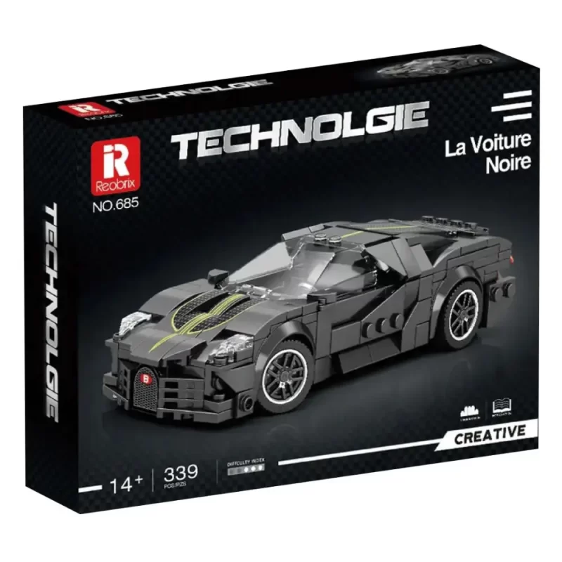 Technic Brick Set Bugatti La Voiture Noire Reobrix 685 - Image 2